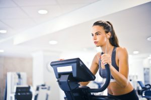 woman working out at the gym
