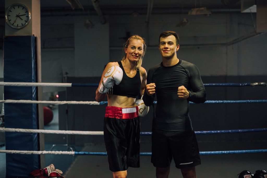 boxing with a personal trainer