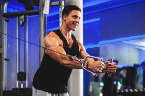 man working out at the gym